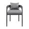 Armen Living Argiope Outdoor Patio Dining Chairs in Aluminum with Gray Cushions, PK2 840254332997 - alternate 6